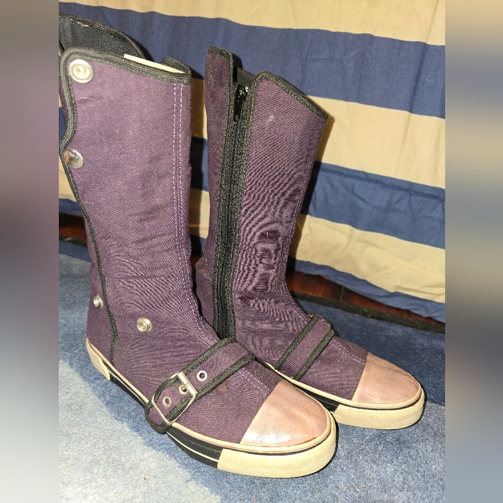 Girl's Purple Knee High Sneakers 8